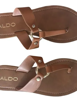 Aldo Tan Thong Sandals W/ Gold Accents thumbnail 5