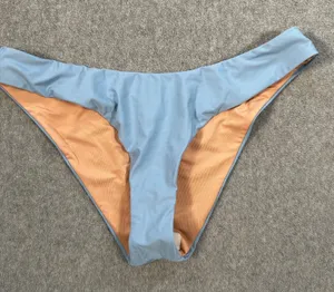 J. Crew Curved Waist Cheeky Bikini Bottom Women's Medium Blue BC125 New thumbnail 1