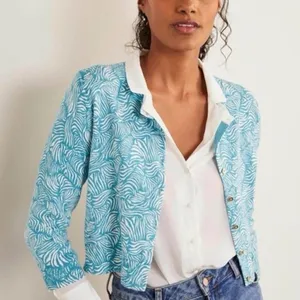 ✨Boden Cropped Button Down Grey Floral Sz 16 Cardigan✨ thumbnail 3