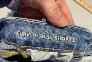 American Eagle Size 4 Curvy High Rise Shortie Light Wash Distressed Jean Shorts thumbnail 4