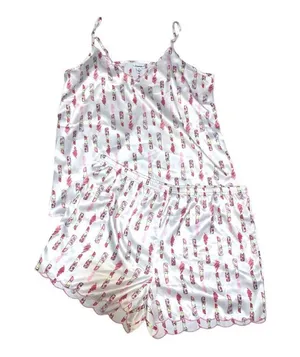 Timree lipstick scalloped pajama set White Size XL thumbnail 1