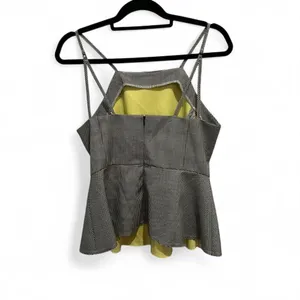 English Factory Black And White Gingham Peplum Tank‎ Medium thumbnail 2