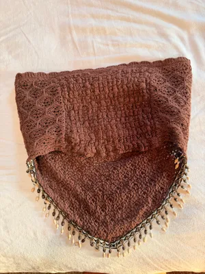 Willow + Root Brown Crochet Beaded Fringe Strapless Tube Top Size M Y2K Boho thumbnail 2