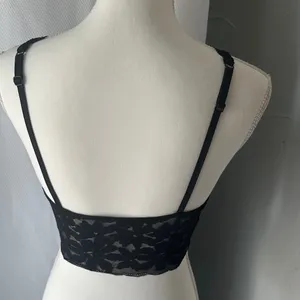 PINK Victoria's Secret Black Floral Lace Bra thumbnail 4