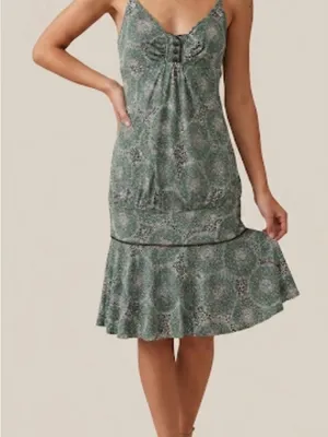 Vintage Y2K Miss Sixty Drop Waist Silk Blend Mini Dress NWOT Green Fairycore L thumbnail 1