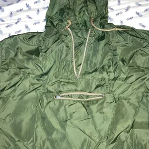 Green Quarter zip lightweight wind breaker thumbnail 3