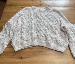 Colorful knitted cropped sweater White Size 2X thumbnail 1