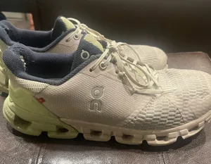 On Clouds Women's Sneakers - White and Lime Green thumbnail 1