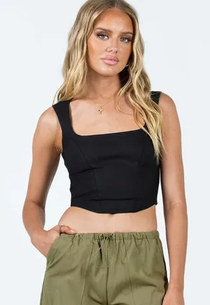 Princess Polly Cannavale Top in Black Size 8 New with tag thumbnail 1