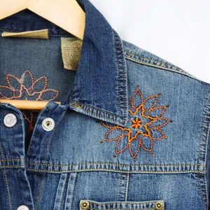 Wrangler Ladies' Snap Button Denim Embroidered Western Shirt Medium thumbnail 6