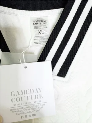 NWT Gameday Couture Wake Forest Demon Deacons Cable Knit Varsity Jacket White XL thumbnail 8