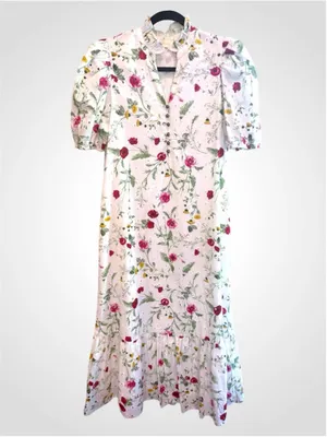 Entro Floral Print Maxi Dress in White Size S thumbnail 2