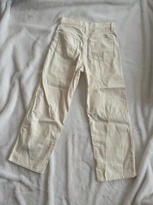 Uniqlo Cream Wide-Leg Pants High Waisted thumbnail 4