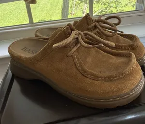 Vintage 90s Y2K G.H. Bass Nicolette Suede Lace-up Mules Brown 7 thumbnail 1