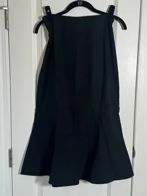 Anthropologie Black Linen Blend Fluted Midi Skirt XS Quiet Luxury Mermaid Office thumbnail 2
