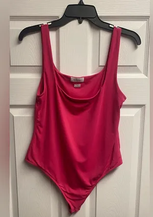 Aritzia “Babaton” Bright Pink Bodysuit Size XL thumbnail 1