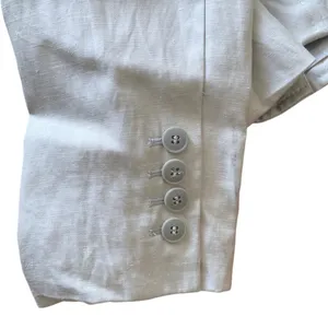 Loft ANN TAYLOR Blazer Khaki Light gray Size 4 Silk Linen Business Formal thumbnail 11