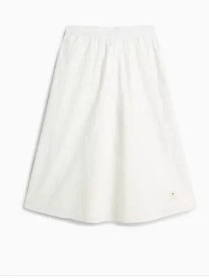 Tommy Hilfiger Women's Broderie Eyelet Elasticated-Waist White Skirt Medium $90 thumbnail 5