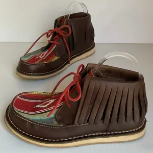 Ariat Fringe Leather Moccasin Boots Women’s 6 Western Boho Multicolor Suede thumbnail 3