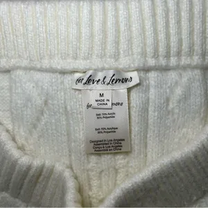 For love & Lemons cream neutral cable knit shorts women’s size medium thumbnail 8
