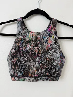 {4} lululemon athletica High-Neck Sports Bra in Vitalize Multi Print thumbnail 3