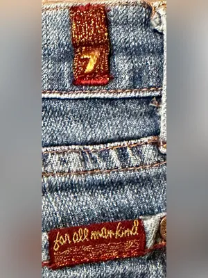 7 For All Mankind Medium Wash Flare Jeans 26 Stretch Denim Y2K USA thumbnail 6