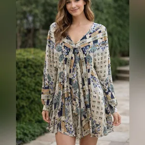 Free People Multicolor Floral Geometric Dress thumbnail 9