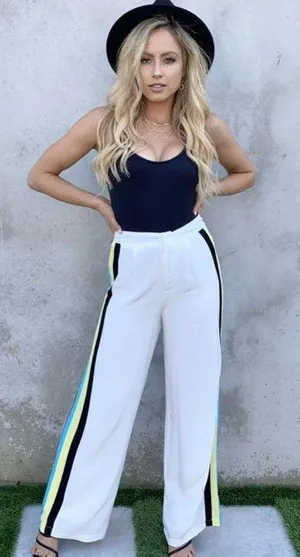 White Pants with Colorful Stripes thumbnail 2
