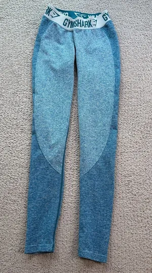 Gymshark Flex Seamless Blue Marl Contour Workout Leggings XS Dry Gym Womens thumbnail 1