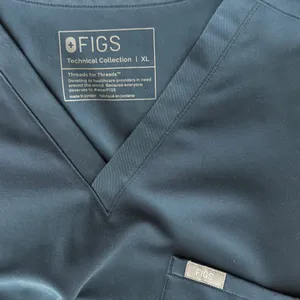 Figs Navy Blue Scrub Top & Pant Set Size XL Top & Large Bottom thumbnail 3