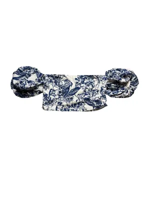 🌸 Abercrombie & Fitch Blue Floral Two Piece Set Top L Skirt LP 🌸 thumbnail 7