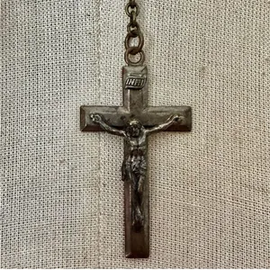 Vintage brass Queen of Heaven Rosary - Ornate Metal Beads thumbnail 7