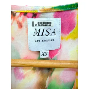 MISA Los Angeles Dakota Dress Hello‎ Yellow Flora Ruffle Chiffon Midi Dress XS thumbnail 4