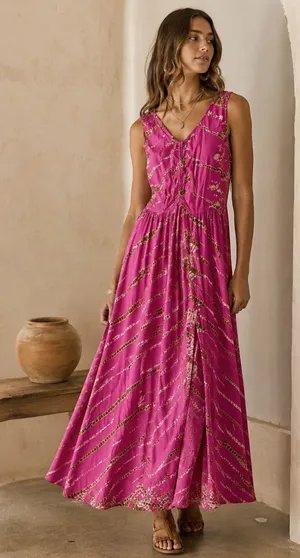 Young Fabulous & Broke Boho Pink Printed Maxi Dress thumbnail 1