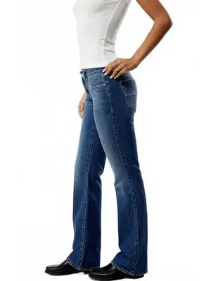 Pacsun Jade Low Rise Bootcut Jeans Pocket Studs Dark Blue NWT Sonoma Size 34 thumbnail 4