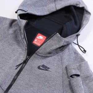 Nike Tech Fleece Hoodie Women XS Gray Full Zip Scuba Neck Jacket 842845-092 thumbnail 2