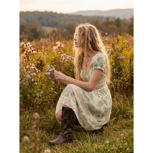Free People Ethereal Dainty Cottage Lace Honeysuckle Floral Midi Dress Medium thumbnail 7