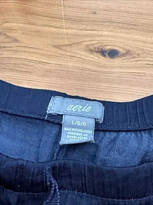 aerie Navy pajama silk like lace trim Shorts thumbnail 2