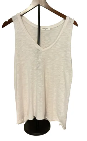 Title Project Social T Los Angeles White Slub Knit V-Neck Tank Top - Size M thumbnail 1