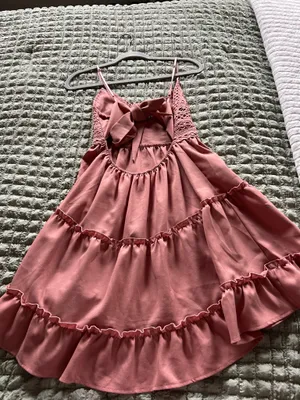 Amazon Pink lace babydoll dress with ruffles and bow detail. Size: S #fairycore #babydoll thumbnail 2