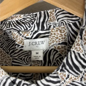 J.CREW‎ Factory Zebra Animal Prit Dress Cotton Lined Safari Fit & Flare M thumbnail 5