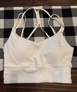 1st Phorm ribbed white fitness bra small thumbnail 1
