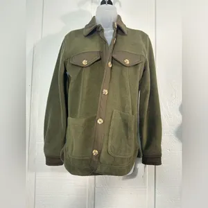 Blank NYC Green Fleece Long Sleeve Button Down Jacket Size XS NWT thumbnail 2