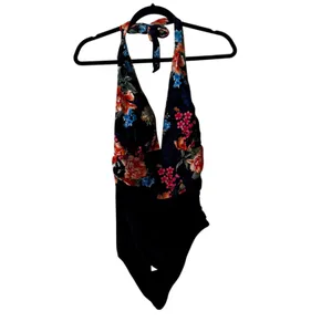 Cupshe Womens‎ Floral Halter One Piece Tummy Contouring Swimsuit Size M thumbnail 2