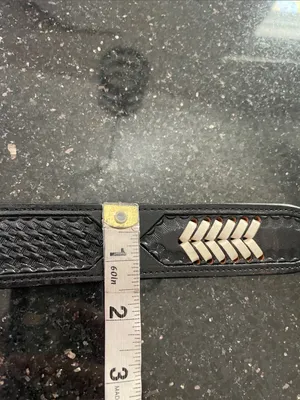 Western Black Leather Belt With Buckle Featuring Two Kissing Horse Heads thumbnail 7