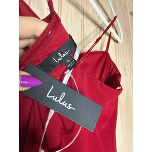 NWT Lulus Cause for Commotion Red Pleated Bustier Maxi Dress Gala Banquet Size S thumbnail 7