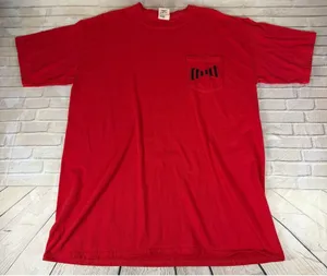 Comfort Colors‎ Pocket T-Shirt Womens Large Red Georgia Saturdays Graphic Tee thumbnail 1
