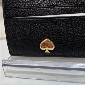 Kate Spade Black Card Wallet with Gold Accent thumbnail 5