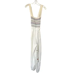 Free People Boho Tie Back Jumpsuit Cream Size Small thumbnail 2