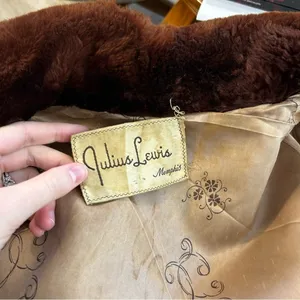 Vintage Julius Lewis Memphis Faux Fur Jacket Brown Shawl Collar Coat‎ Womens thumbnail 9